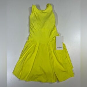 NWT Lululemon Court Crush Tennis Dress Electric Lemon Women’s Size 6